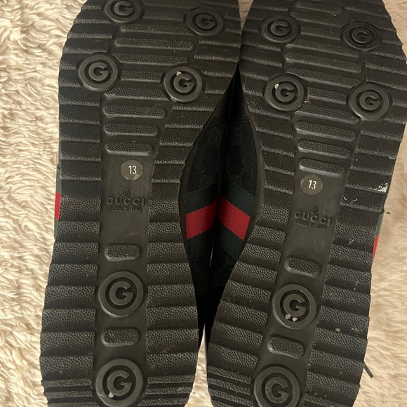 GUCCI GIft!  Men’s Gucci Sneakers, LowTop, Black canvas & leather size 13 - Picture 4 of 4
